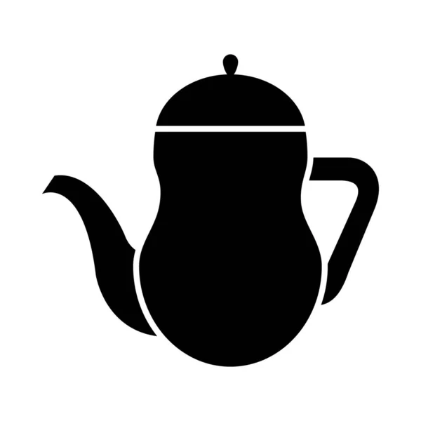 Tea jug icon, silhouette style — Stock Vector