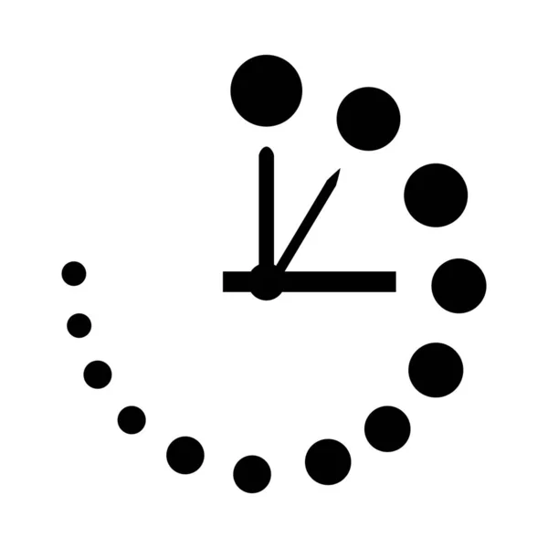 Icône d'horloge points, style silhouette — Image vectorielle