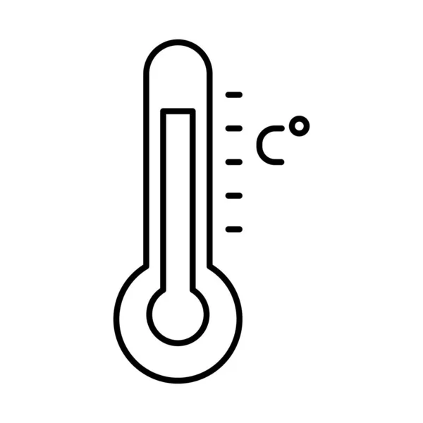 温度温度計のアイコンラインスタイル — ストックベクタ