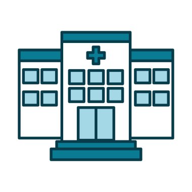 Hastane binası simgesi, satır ve doldurma biçimi