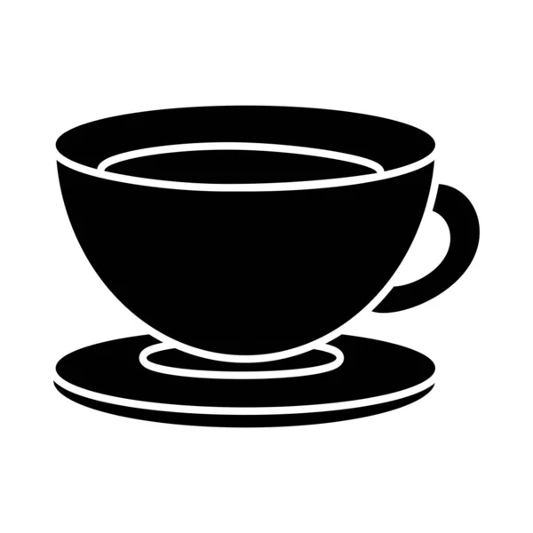 Tea cup icon, silhouette style — Stock Vector