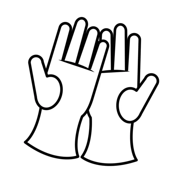Иконка для чистки перчаток, линия и стиль заливки — стоковый вектор