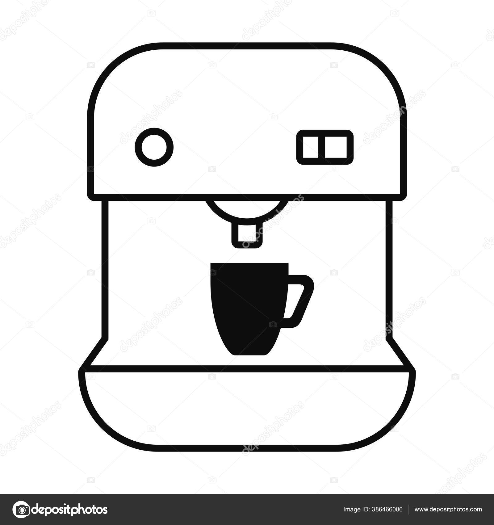 Machine caf avec ic ne tasse caf style ligne Machine caf avec ic ne tasse caf style ligne
