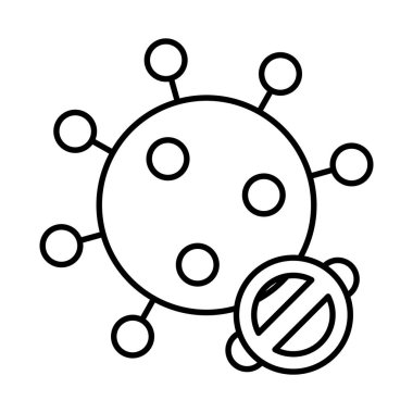 Coronavirus ve yasaklanmış işaret simgesi, satır biçimi