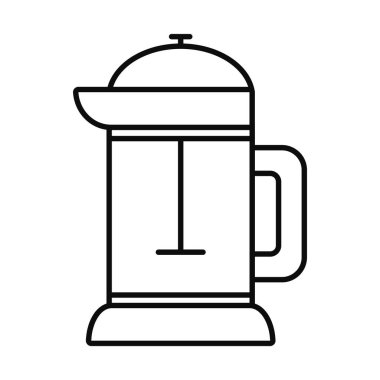 Kahve Fransız ikonu, çizgi tarzı.