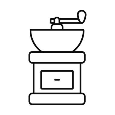 Kahve öğütücü makine simgesi, satır biçimi