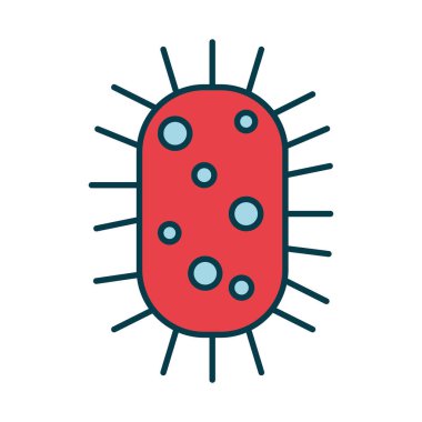 bakteri mikrobu simgesi, satır ve doldurma biçimi