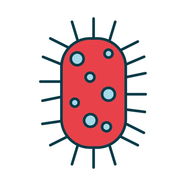 Bacteria germen icono, línea y estilo de relleno — Archivo Imágenes Vectoriales