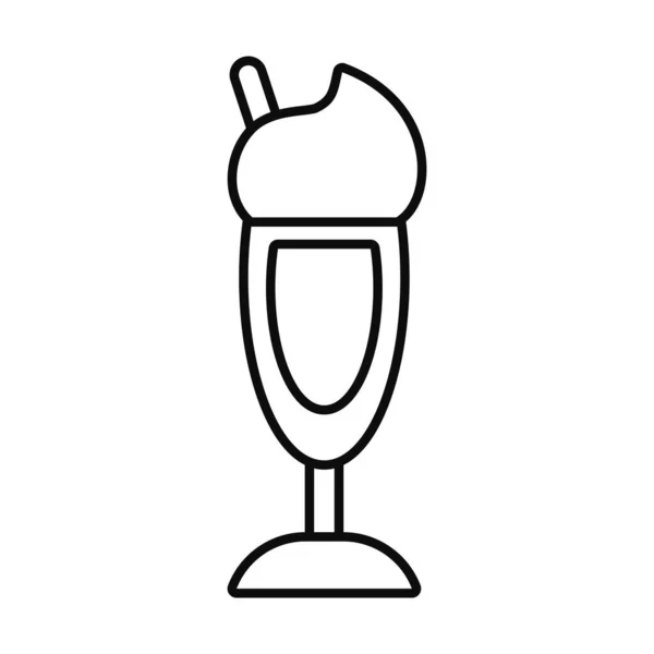 Koffie milkshake cup icoon, lijn stijl — Stockvector