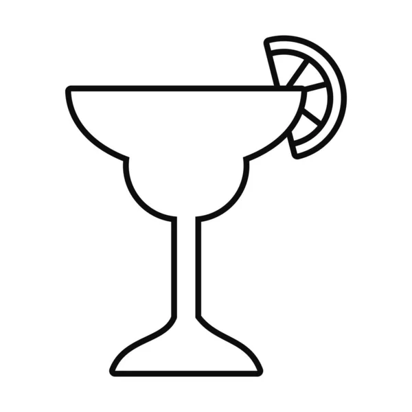 Маргарита коктейль икона, стиль линии — стоковый вектор