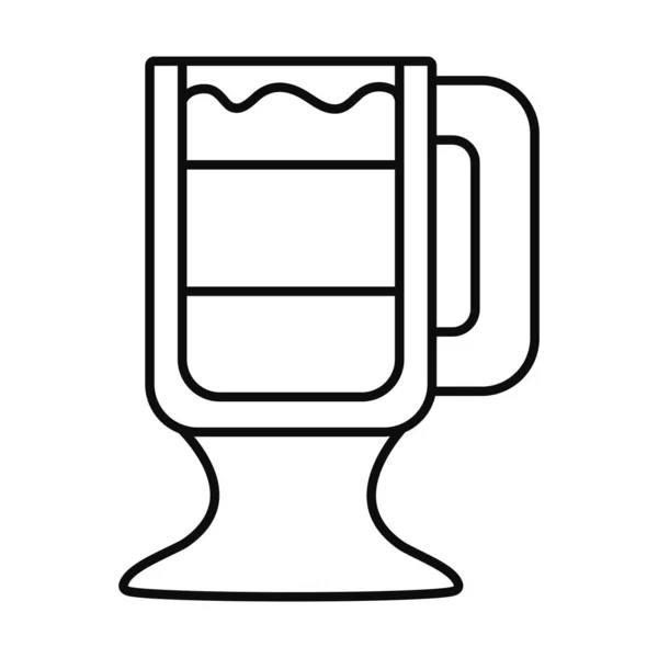 Café machiato taza icono, estilo de línea — Vector de stock