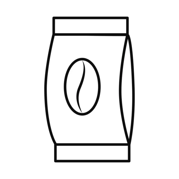 Кофе мешок значок, стиль линии — стоковый вектор