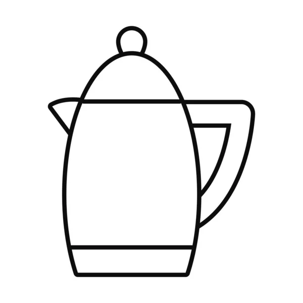 Значок киплячого чайника, стиль лінії — стоковий вектор
