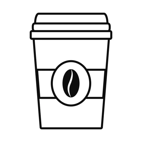 Taza de papel de café desechable icono, estilo de línea — Archivo Imágenes Vectoriales