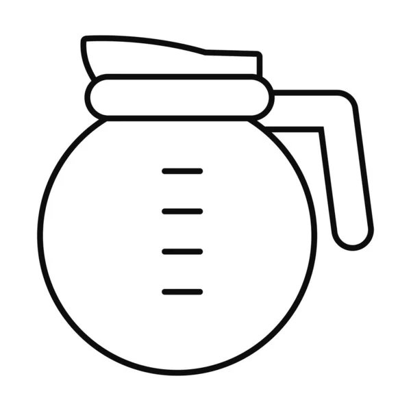 Kaffeekanne Symbol, Linie Stil — Stockvektor