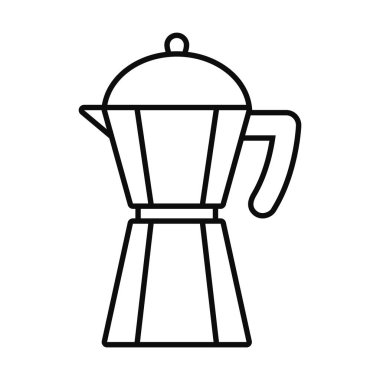İtalyan kahve makinesi ikonu, çizgi stili.