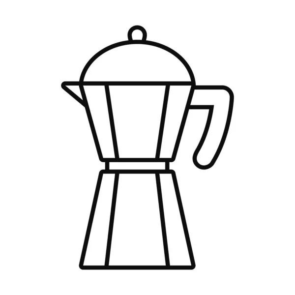 Italian coffee maker icon, line style — Stock Vector