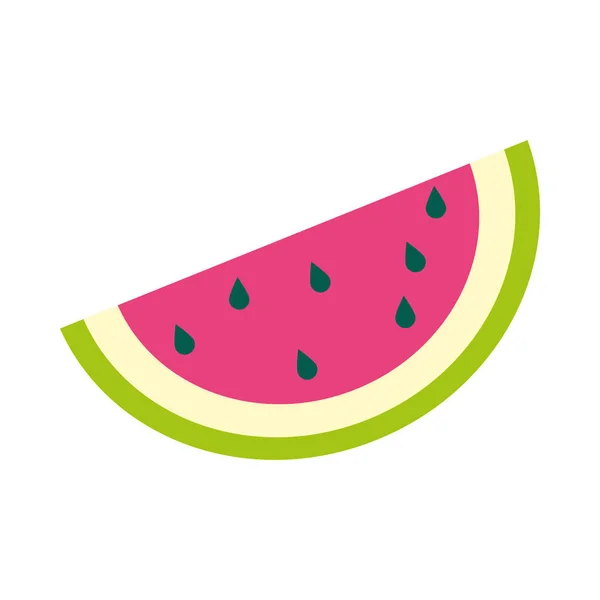 Wassermelone Frucht Ikone, flacher Stil — Stockvektor