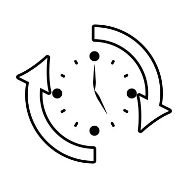 Satır biçimi etrafında oklarla senkronize saat