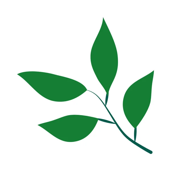Icône de feuilles de citron, style plat — Image vectorielle