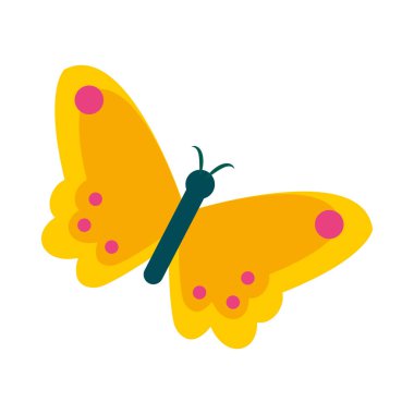 Güzel kelebek ikonu, düz stil