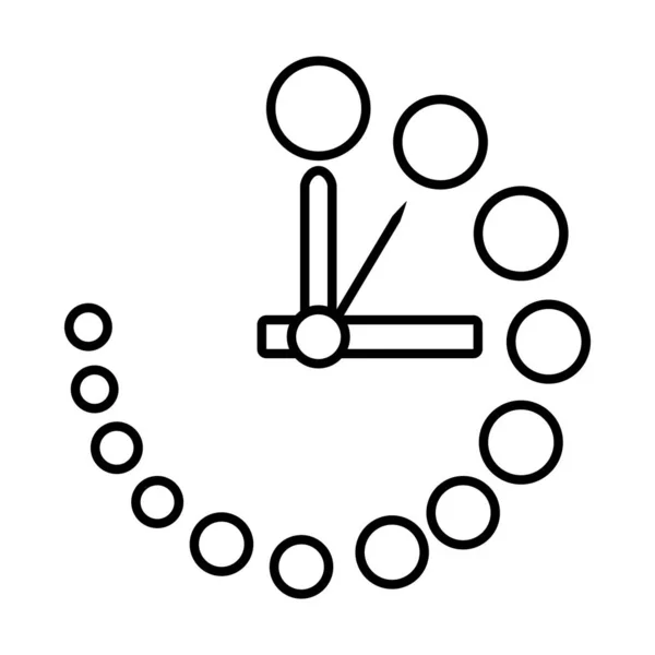 Stippen klok pictogram, lijn stijl — Stockvector