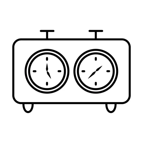 Icono del reloj de ajedrez, estilo de línea — Archivo Imágenes Vectoriales