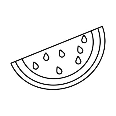 Karpuz meyve ikonu, çizgi biçimi