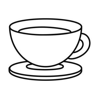 çay fincanı simgesi, siluet tarzı