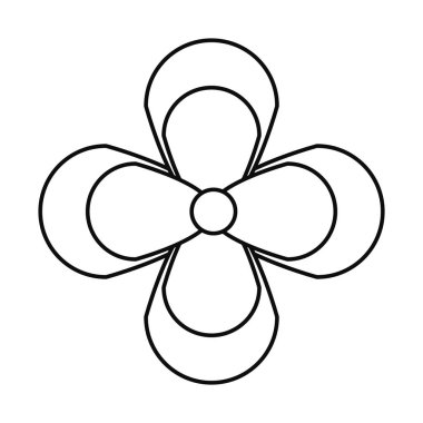 şirin tropikal çiçek simgesi, çizgi biçimi