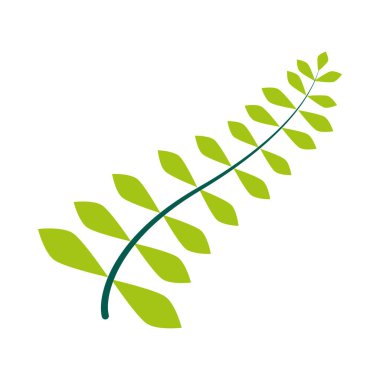 Deri eğreltiotu yaprağı simgesi, düz stil