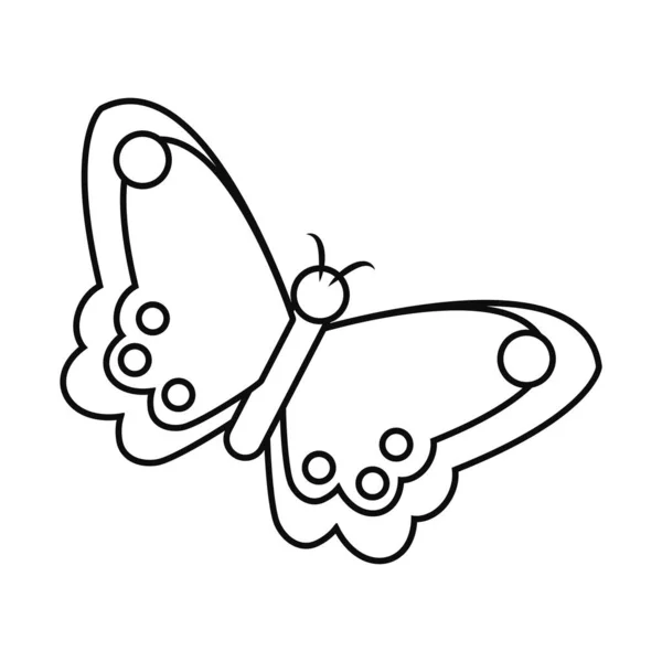 Hermoso icono de mariposa, estilo de línea — Vector de stock