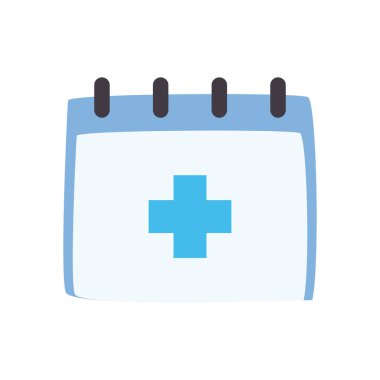 Takvim içinde tıbbi haç düz biçim vektör tasarımı