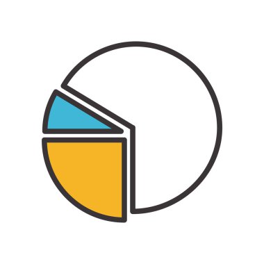 infografik pasta çizelgesi çizgisi ve biçim ikonu vektör tasarımını doldur