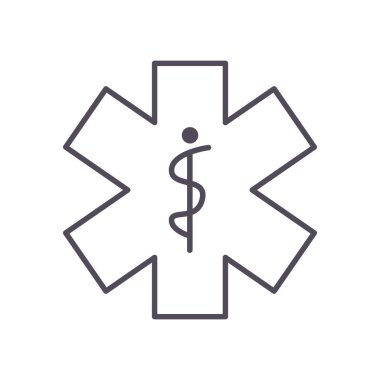 caduceus satırı ve biçim ikonu vektör tasarımı