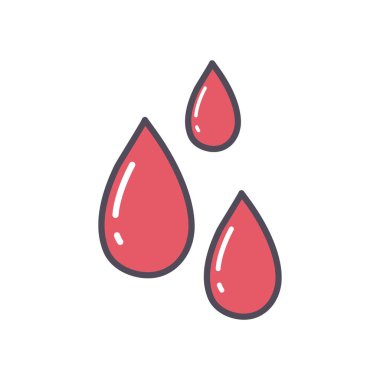 kan damlaları çizgisi ve biçim ikonu vektör tasarımı