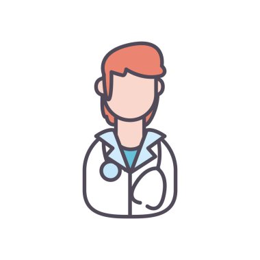 erkek doktor satırı ve biçim ikonu vektör tasarımını doldur