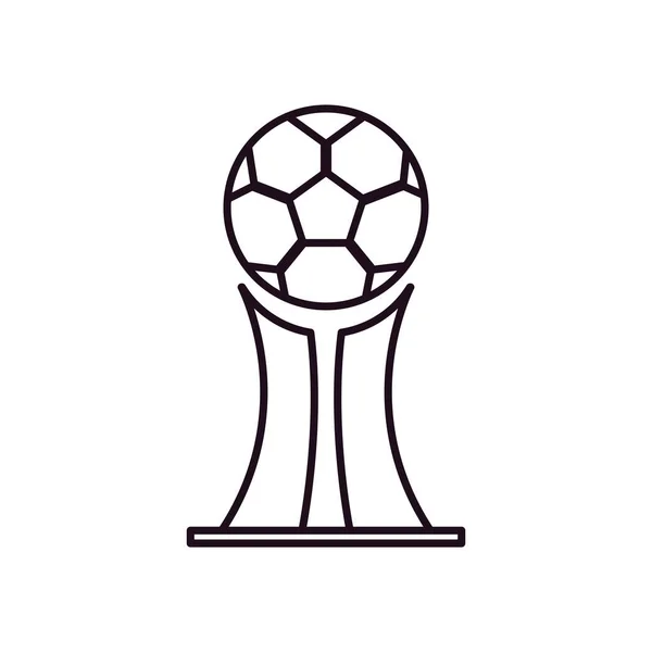 Fútbol bola trofeo línea estilo icono vector diseño — Vector de stock