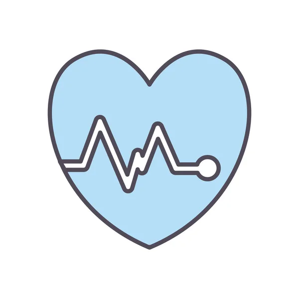 Γραμμή καρδιακού παλμού και να συμπληρώσετε στυλ εικονίδιο διανυσματικό σχεδιασμό — Διανυσματικό Αρχείο