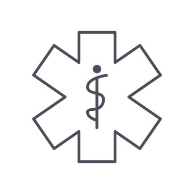 caduceus satır biçim ikon vektör tasarımı