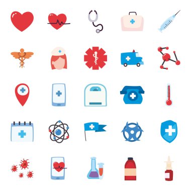 Tıbbi düz biçim ikonu vektör dizaynı