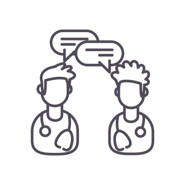 Kabarcık çizgisi biçim vektör tasarımlı erkek doktorlar