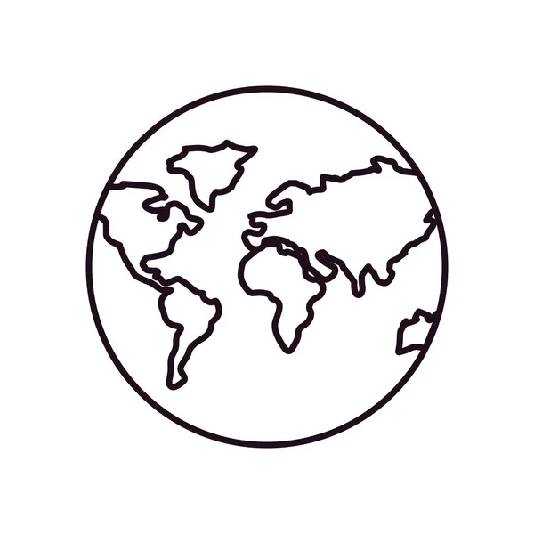 Esfera del mundo línea estilo icono vector diseño — Archivo Imágenes Vectoriales