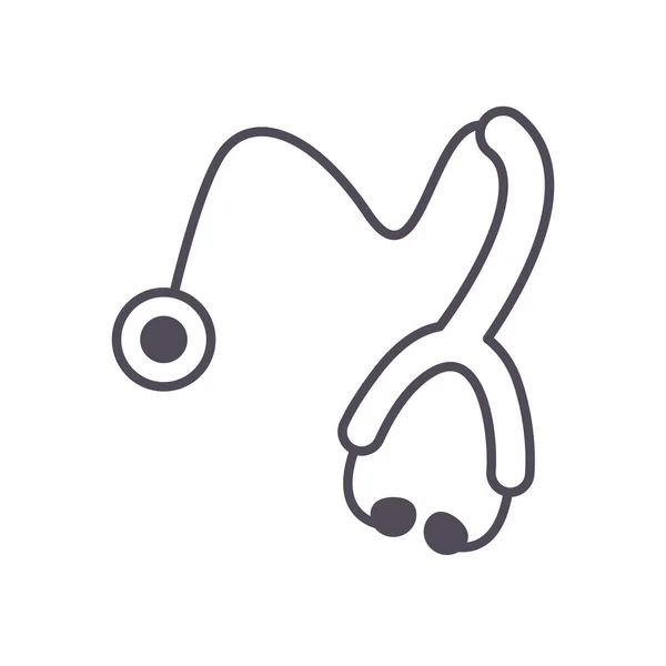 聴診器ラインスタイルのアイコンベクトルデザイン — ストックベクタ
