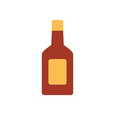 likör şişesi simgesi, düz stil