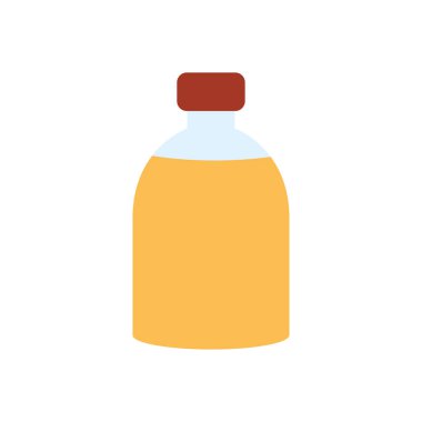 Bira ikonlu şişe, düz stil.