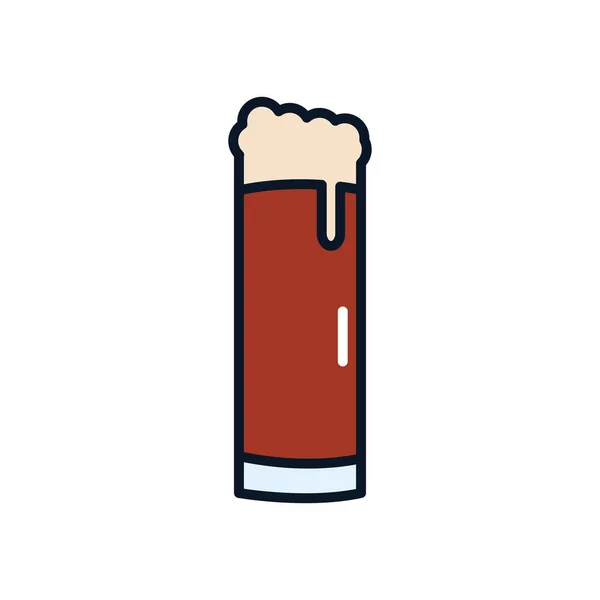 Icona di vetro di birra stange, linea di riempimento stile — Vettoriale Stock