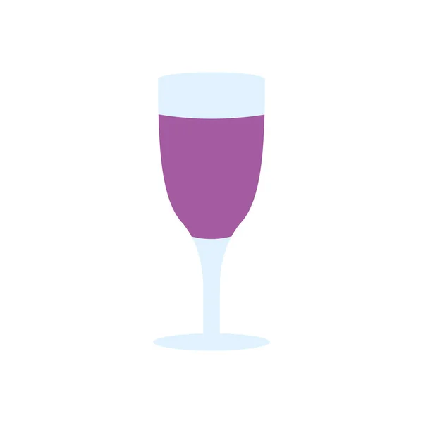 Стандартный бокал вина значок, плоский стиль — стоковый вектор