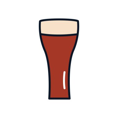 İrlanda bira bardağı ikonu, satır doldurma tarzı