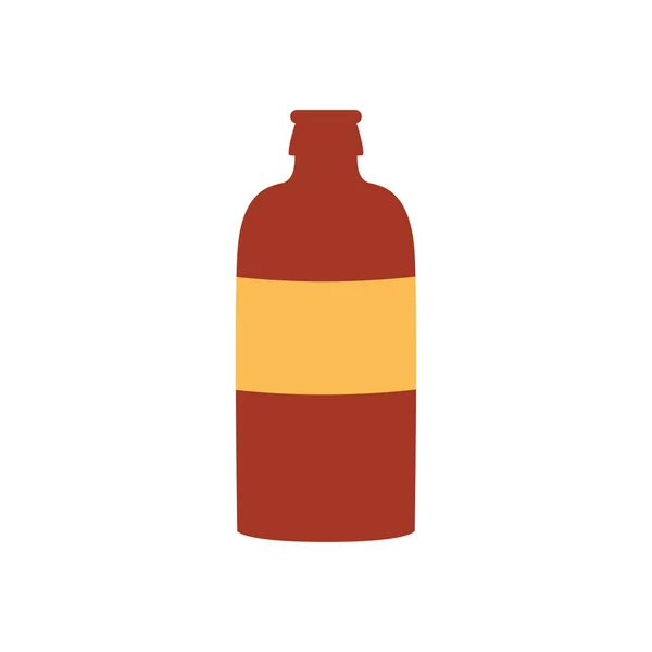 Большая пивная бутылка икона, плоский стиль — стоковый вектор